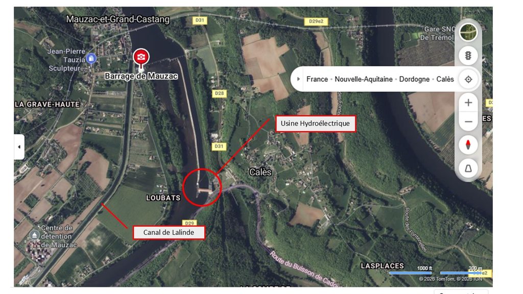 Plan de situation barrage de Mauzac